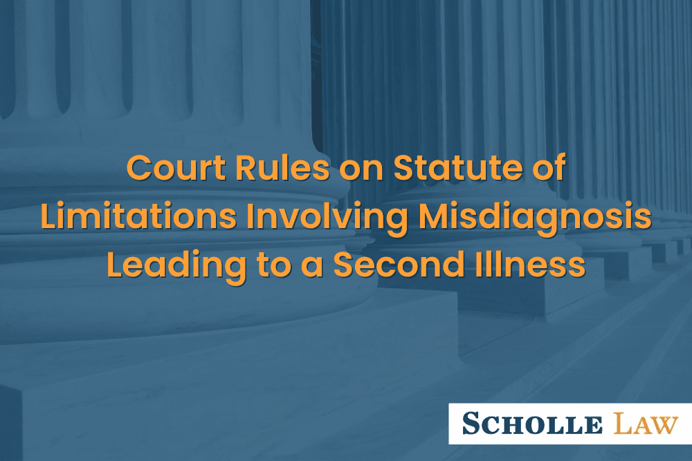 closeup of columns outside of court, Court Rules on Statute of Limitations Involving Misdiagnosis Leading to a Second Illness