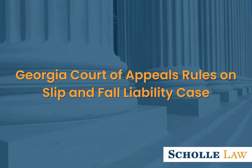 closeup of white columns outside of court, Georgia Court of Appeals Rules on Slip and Fall Liability Case