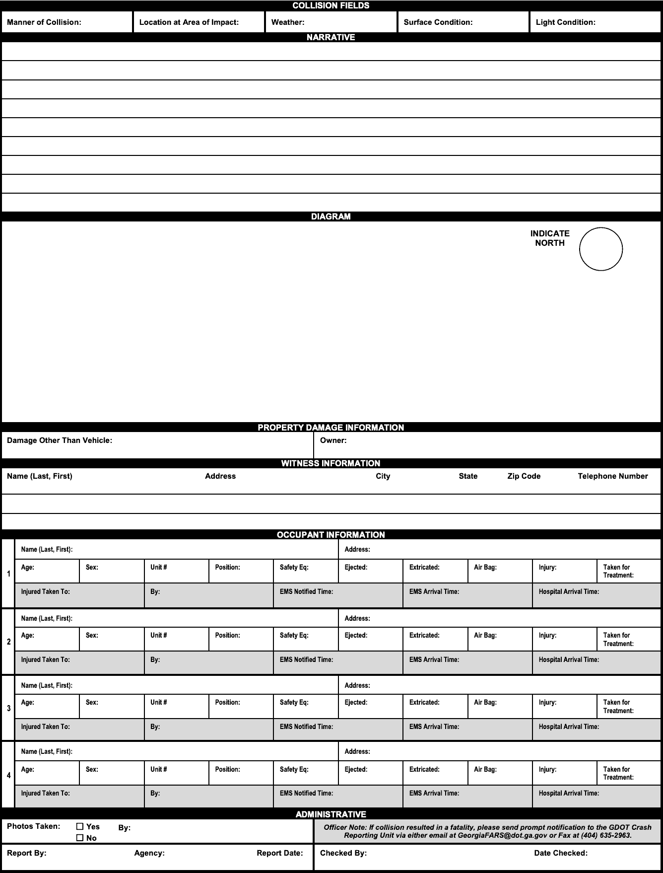 How To Read A Georgia Uniform Motor Vehicle Accident Report