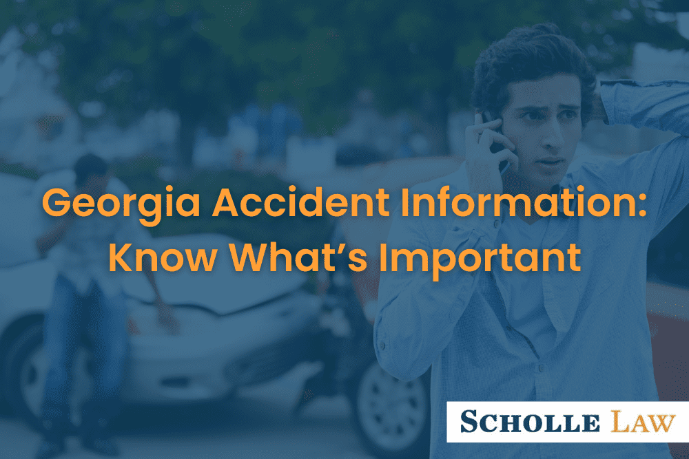Young man on the phone after a car accident, Georgia Accident Information: Know What’s Important