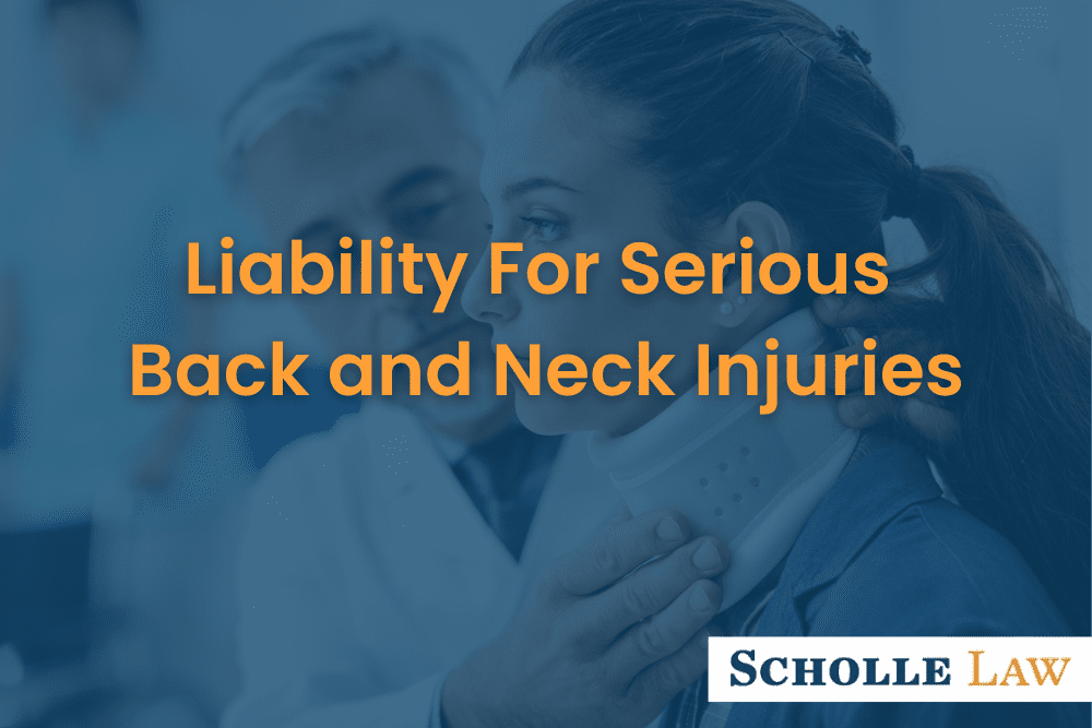Doctor visiting a patient with cervical collar, Liability For Serious Back and Neck Injuries
