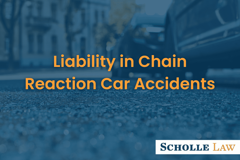 low shot of car accident, Liability in a Chain Reaction Car Accidents