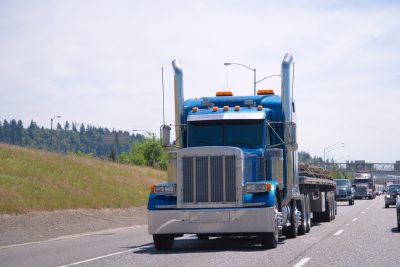 Big rig blue classic semi truck