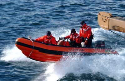 US Coast Guard in a Rigid Hull Inflatable boat
