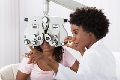 Opthalmologist Doing Sight Testing For Patient