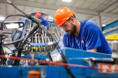 Worker in a factory