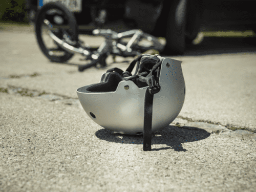 bicycle helmet after a crash
