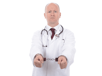 doctor in handcuffs