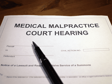 medical malpractice court hearing form