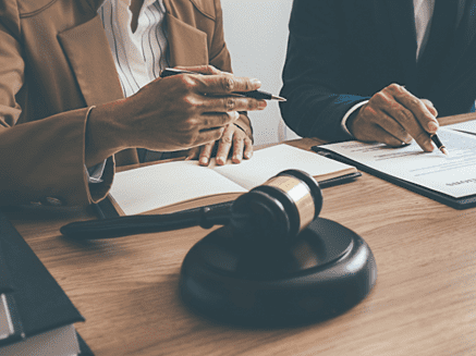 gavel on a table