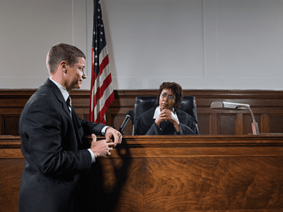 lawyer meeting with a judge