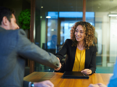 Two people shaking hands