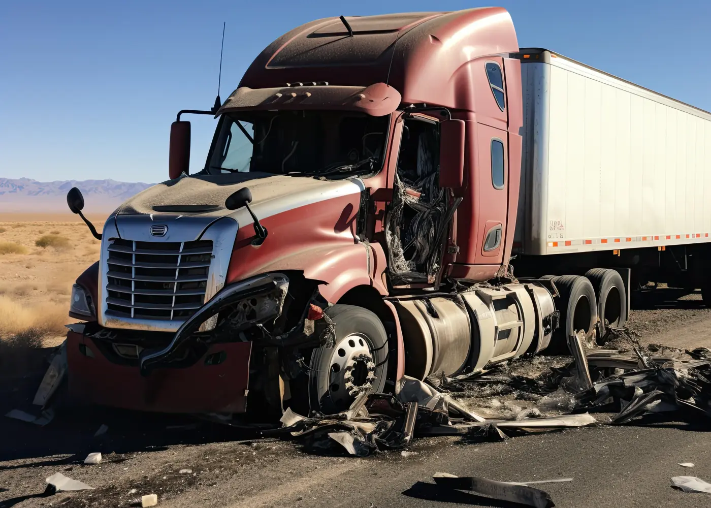 Damaged truck