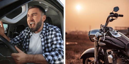 Aggressive driving causes motorcycle accident incident