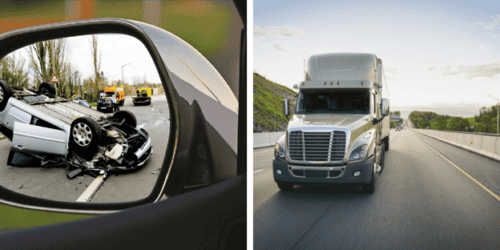 Blind spot truck accident