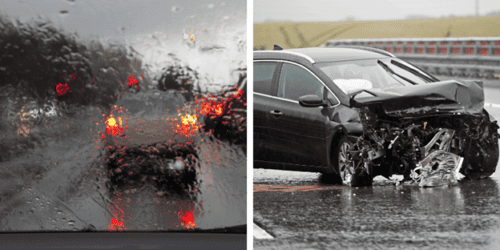 Car accident in bad weather