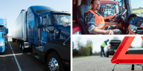 Roadside assistance at the scene of a blown tire accident