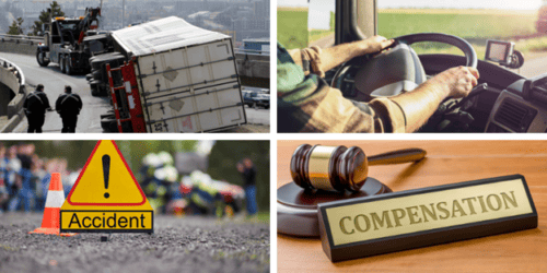 Truck accident report for car accident claim for financial compensation and personal injury