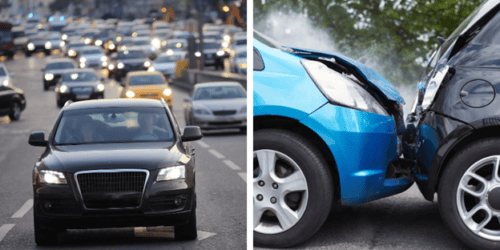 Car accident with three or more vehicles with other drivers involved